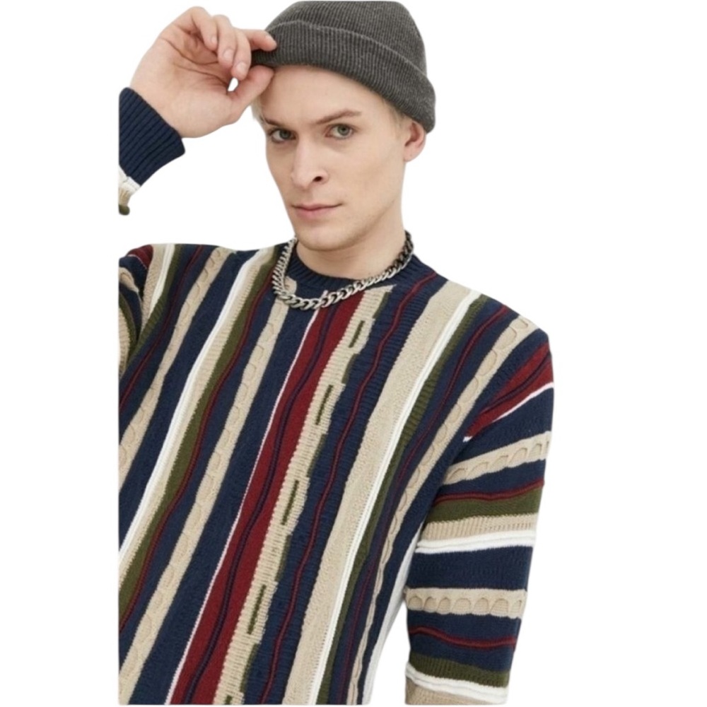 Hollister Vintage Coogi Style Sweater 3D Size Large